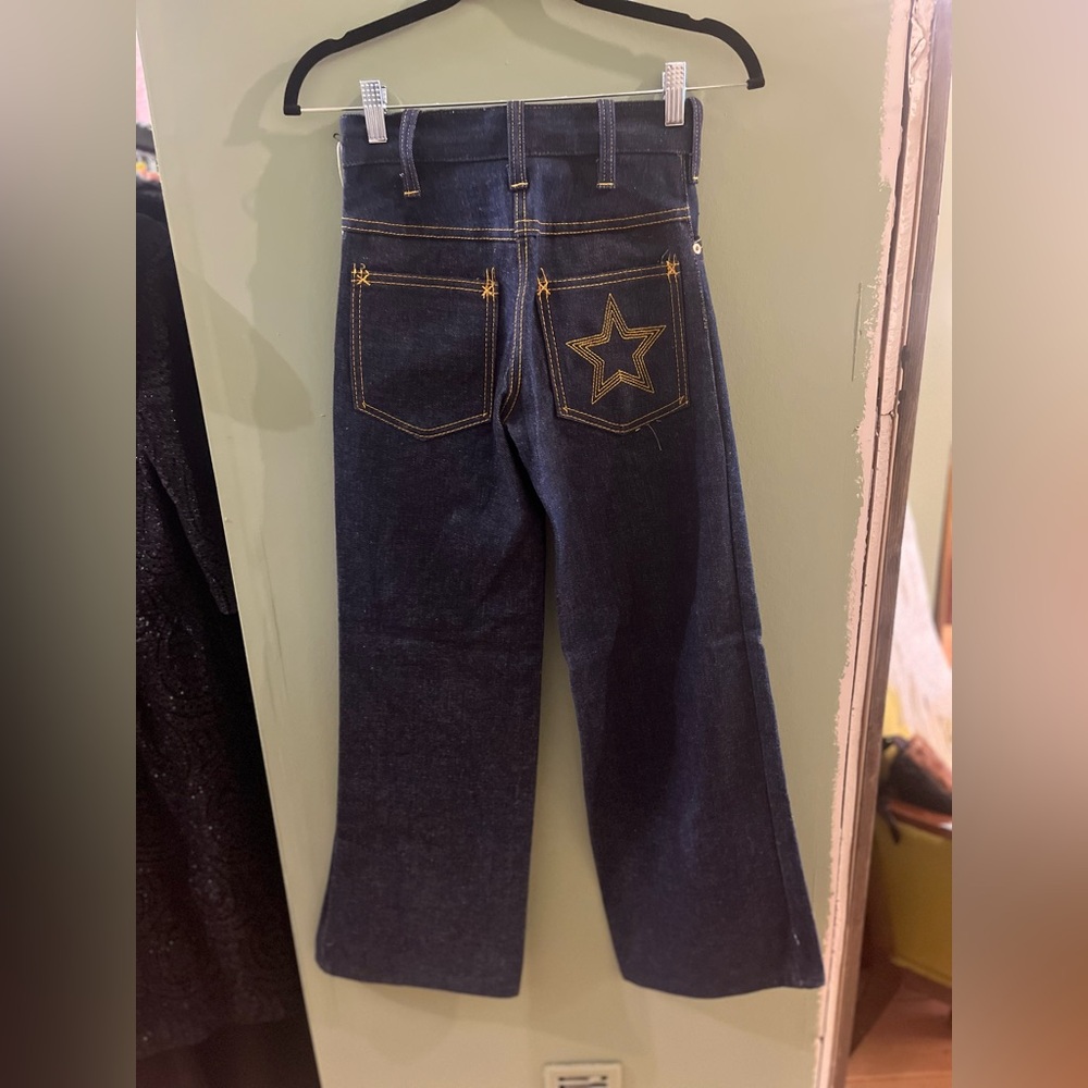 Vintage Dark Blue Denim Pitch Riders Jeans, 26
